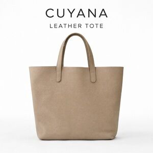 Cuyana Leather Tote in Taupe